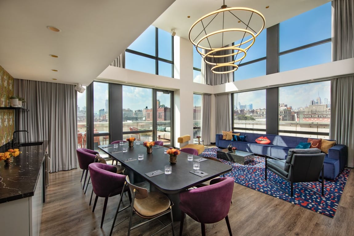 An interior shot of Moxy - Lower East Side - Factory Loft