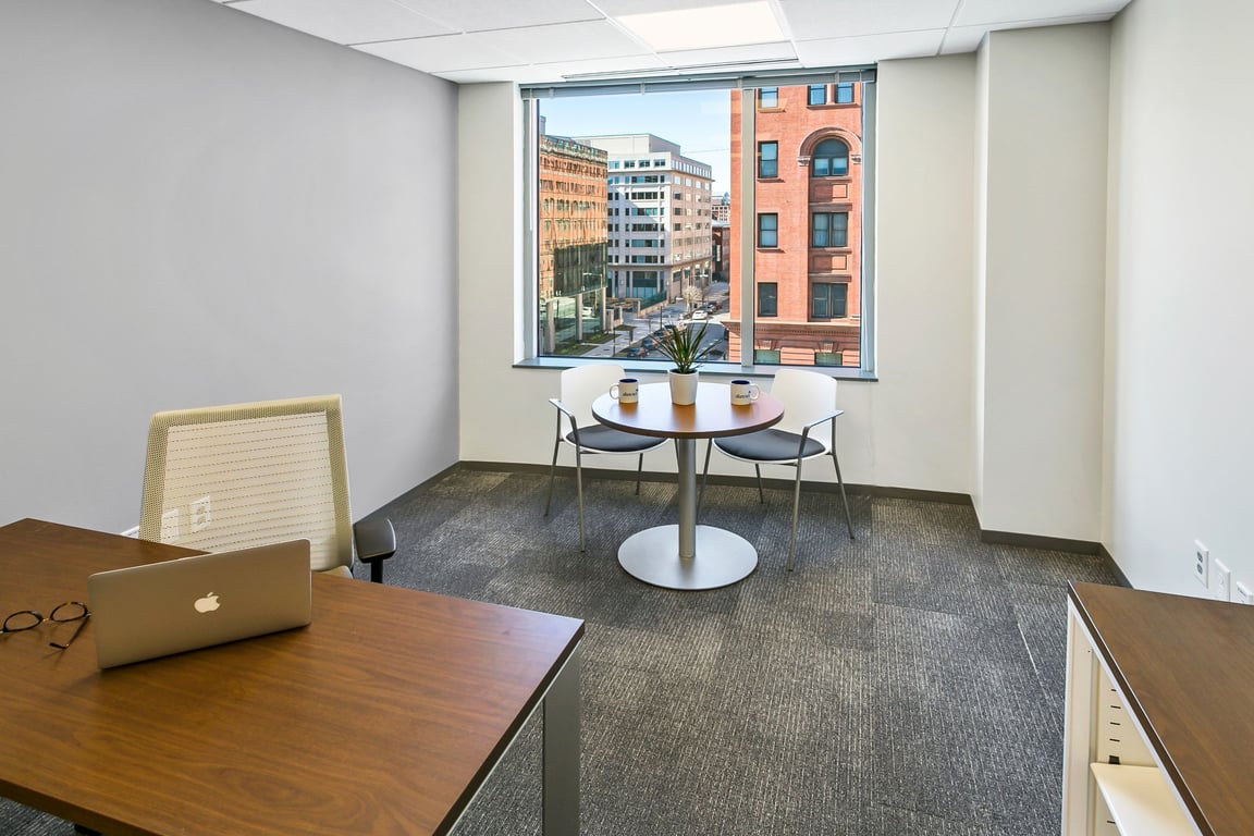 An interior shot of 2 Person Private Exterior Office