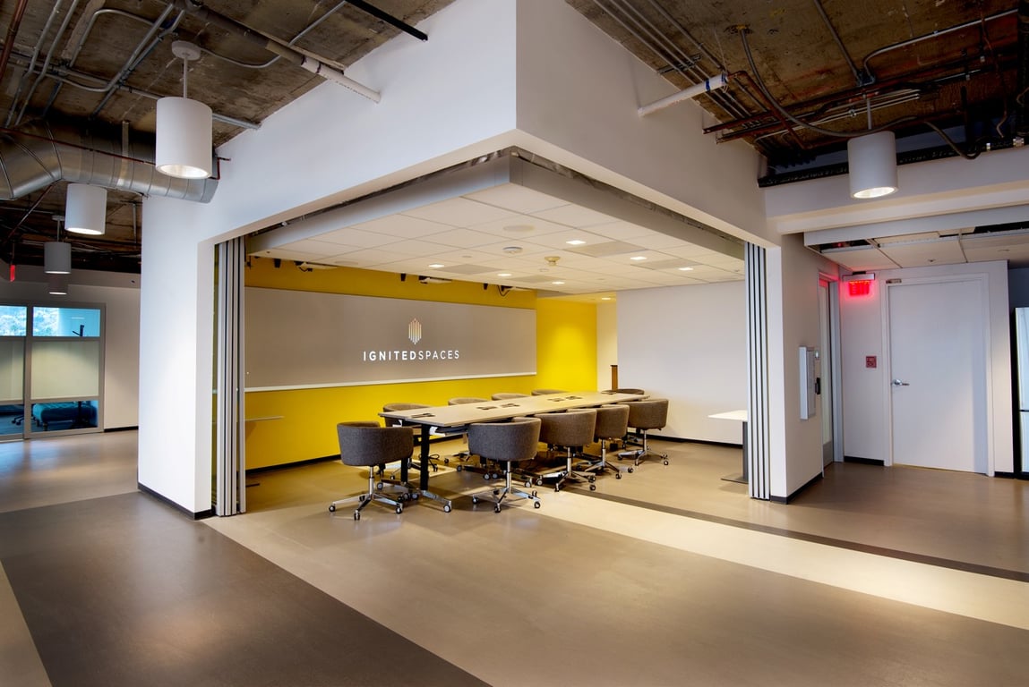 An interior shot of The Collaboration Room - 7th Floor