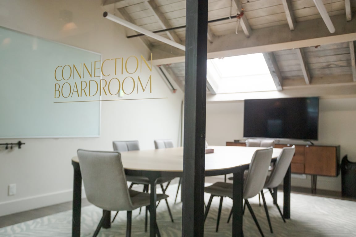 An interior shot of Connection Boardroom
