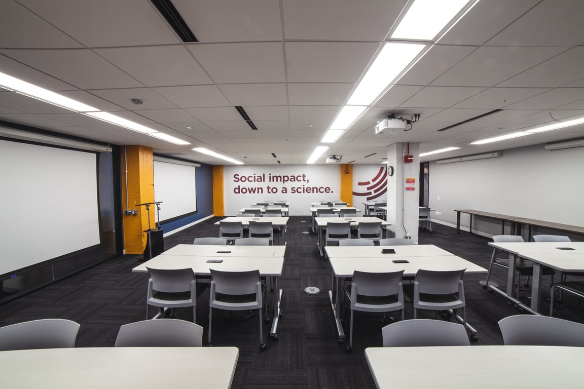 An interior shot of 3.12 Harris Public Policy Room