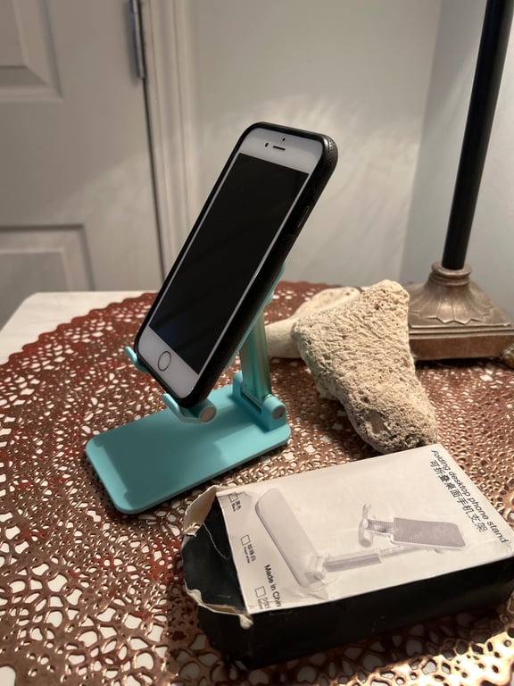 Folding Desktop Phone Stand - Plastic & Aluminum
