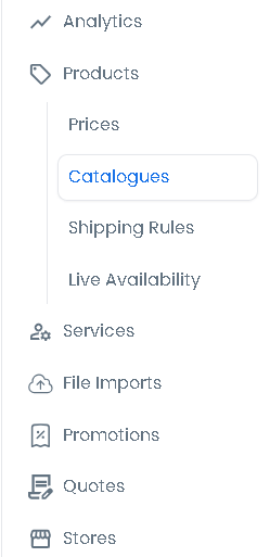 Navigating to the Catalogues page