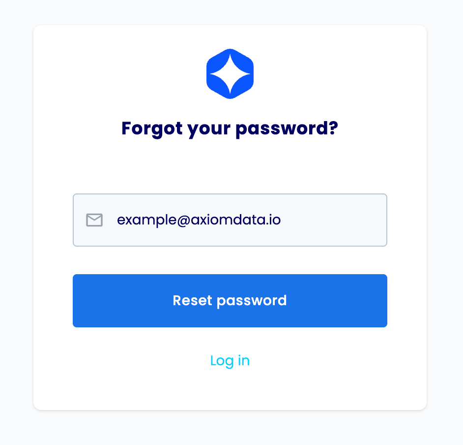 Entering email address and clicking 'Reset password' from the platform login page