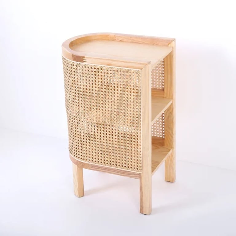 Picture of Klay Rattan Nightstand with natural wood