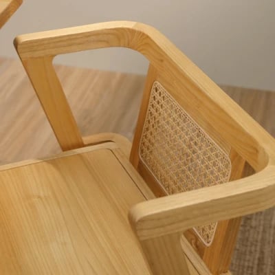 Picture of Navo Natural Wood Dining Set – Woven Backrest