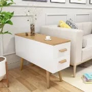 Picture of Monumo Natural Wood Side table  - 2 drawers