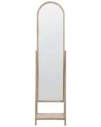 صورة .فيريتي مرآة أرضية- من الخشب الطبيعي.