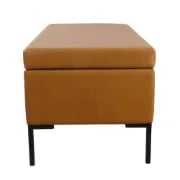 صورة لاتسيو – مقعد تخزين بتصميم عصري وهيكل من الخشب الطبيعي مع أرجل معدنية