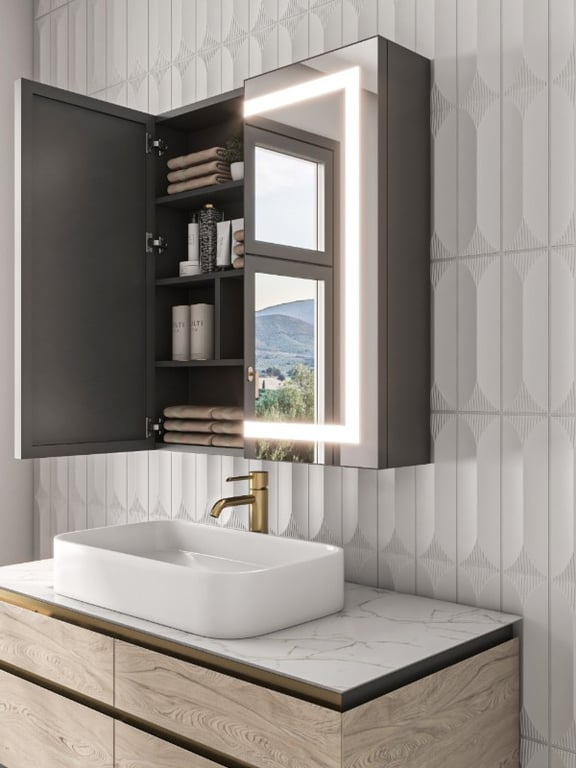 Picture of Lustra – LED Bathroom Mirror Cabinet with Multifunctional Storage