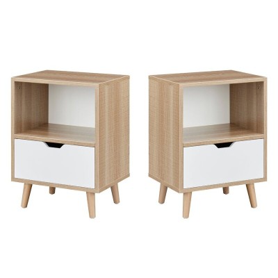 Valya 1 - Drawer Nightstand in WhiteBeige