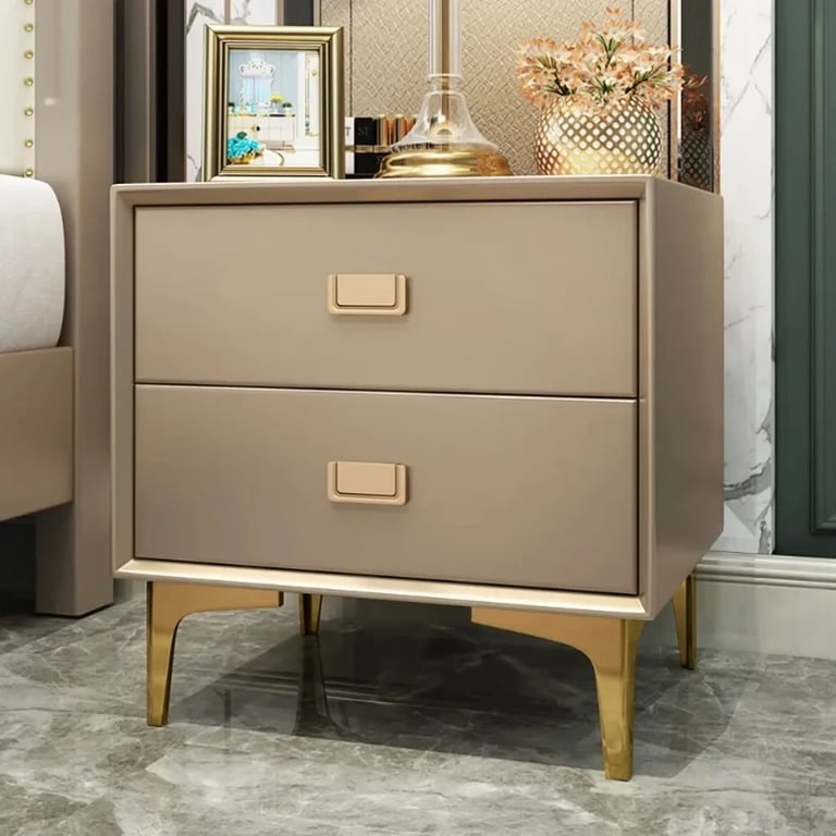 Renise – Modern 2-Drawer Nightstand in Natural Wood