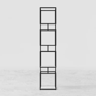 Lumière Display Shelf – Black Metal Frame with Minimal Design.