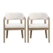 Elvara Dining Set – Natural Wood with Upholstered Chairs