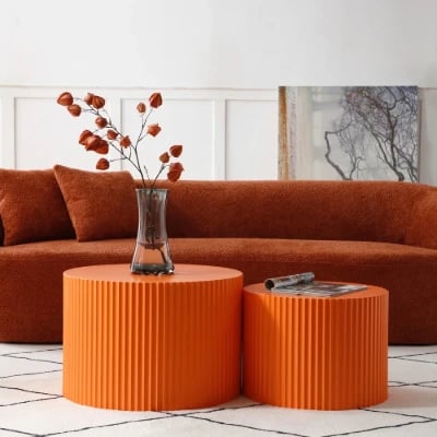 صورة آڤارا  طاولات متداخلة دائرية من الخشب الطبيعي