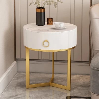 Picture of Krax Modern round Nightstand - One drawer