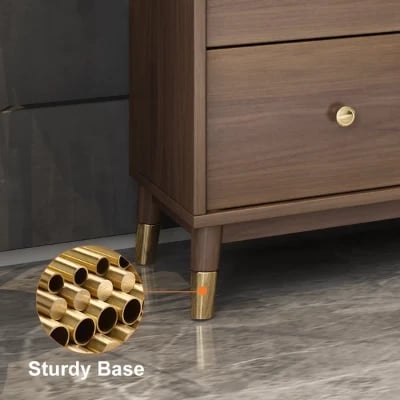 Atacha Modern Sideboard – Natural Wood with Drawers and Shelves