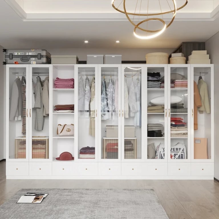 Picture of Glassy Multi-unit and multi-use wardrobe natural wood