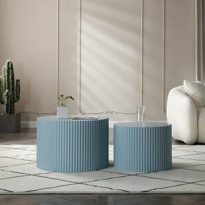 صورة آڤارا  طاولات متداخلة دائرية من الخشب الطبيعي