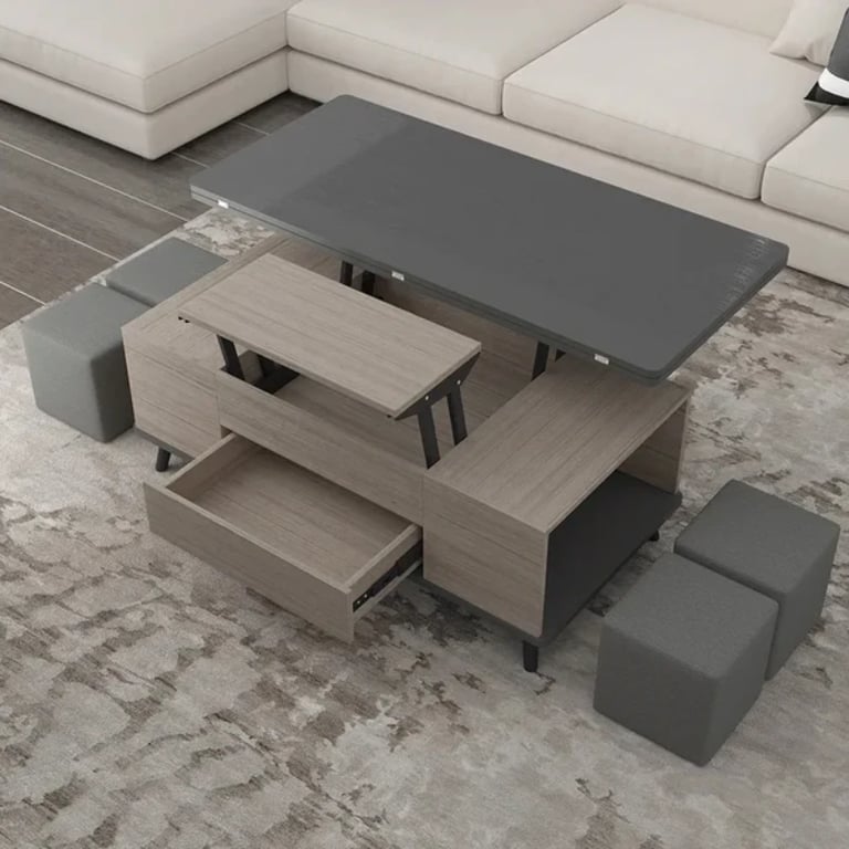 Picture of Smila Multifunctional Natural Wood Coffee table - 5 pieces