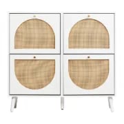 Picture of Orbital Shoe Storage - Natural wood with Rattan