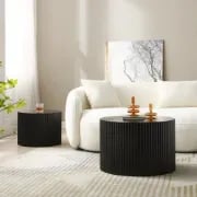 صورة آڤارا  طاولات متداخلة دائرية من الخشب الطبيعي