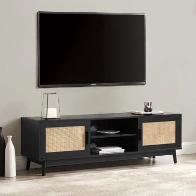 Picture of Lino Natural Wood TV Stand – Woven Doors