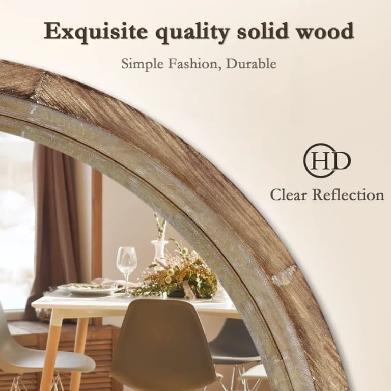 Eberlein Round Wood Wall Mirror