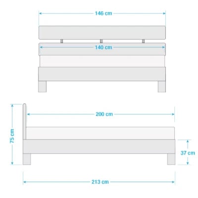 Picture of Nara – Natural wood bed frame upholstered in natural linen fabric