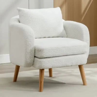 Picture of Velvera Velvet Armchair – Soft Comfort with Natural Wood Legs
