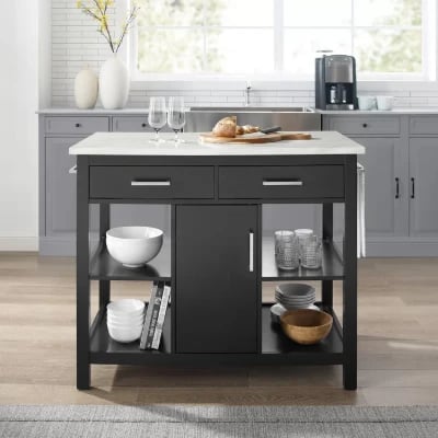 Flury Small Kitchen Island with storage