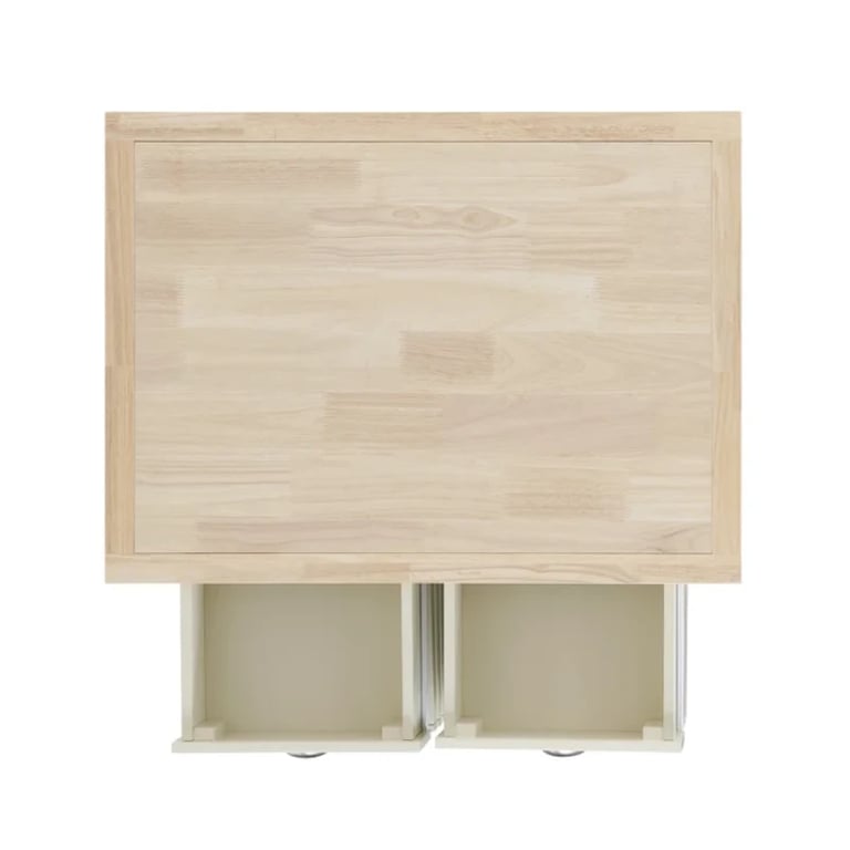 Diwai Rolling Kitchen Cart with Solid Wood Top