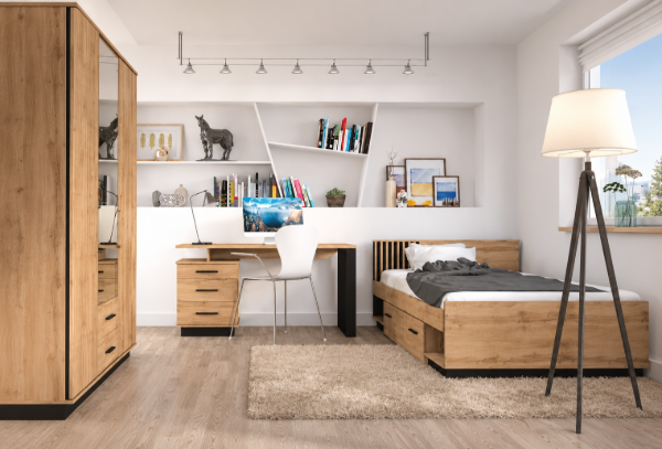 Picture of Avira Modern Youth Bedroom Set – Natural Wood