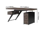 Picture of Cramson – Natural Wood Desk with Metal Legs, Shelf & Drawer