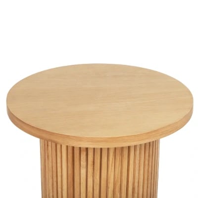 Picture of Pedestal Natural wood Side Table
