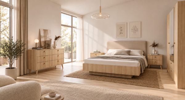 Picture of Elvo modern youth bedroom Set – Natural Wood