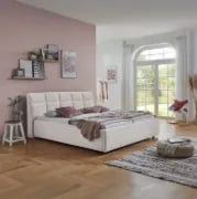 Picture of Zarrah Natural Wood Tufted Upholstered Bed