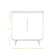 Rivano Coffee Corner Cabinet – Natural Wood Legs & Open Storage