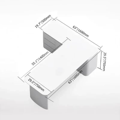 Picture of Jenesk – L-Shaped Natural Wood Desk with Drawers & Cabinet