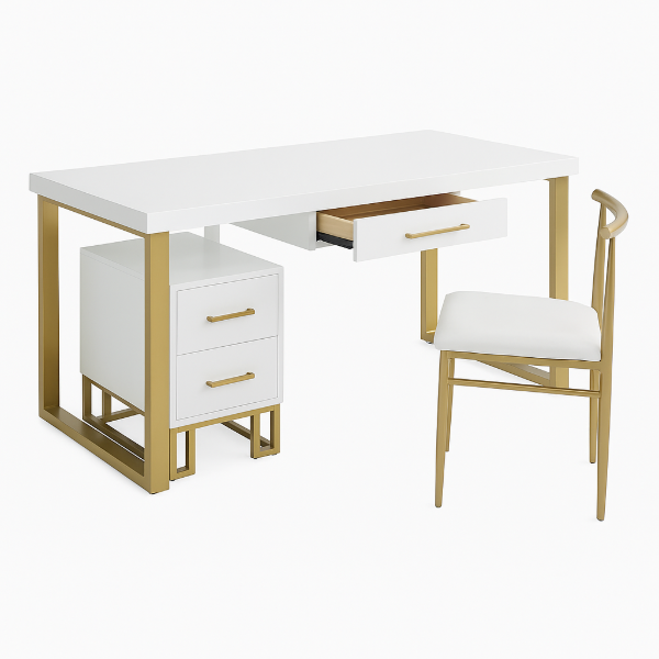 Picture of Coliden – Natural Wood Desk with Steel Frame & Optional Drawers