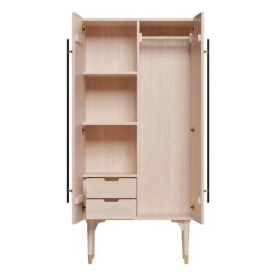 Picture of Levie Natural wood Wardrobe with 2 doors