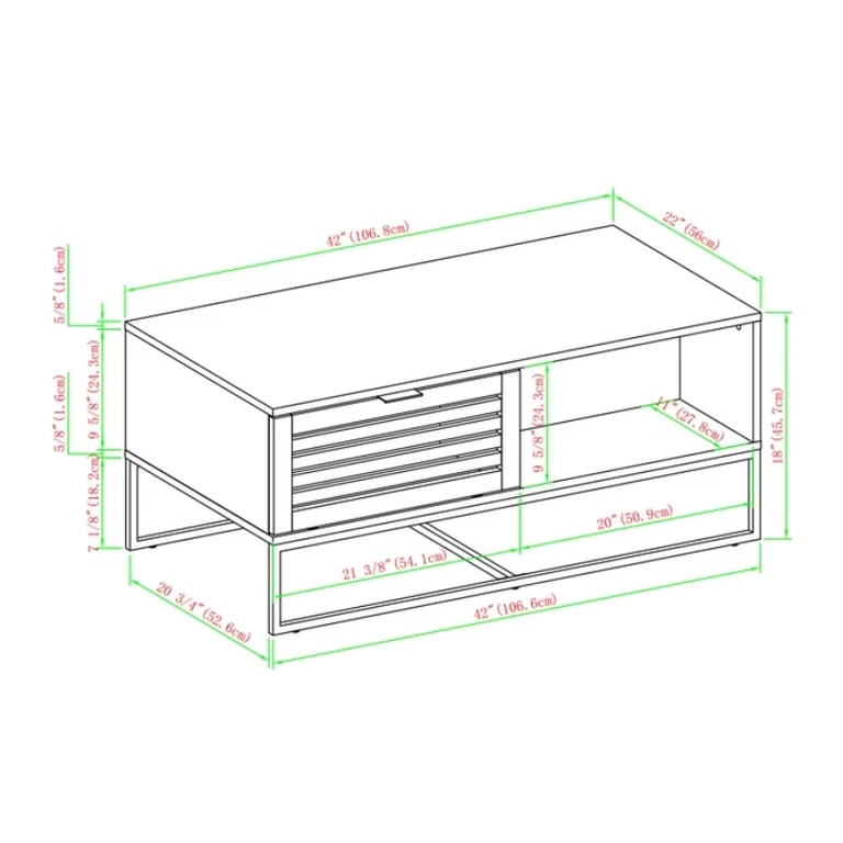 Briella Sled Coffee Table with Storage