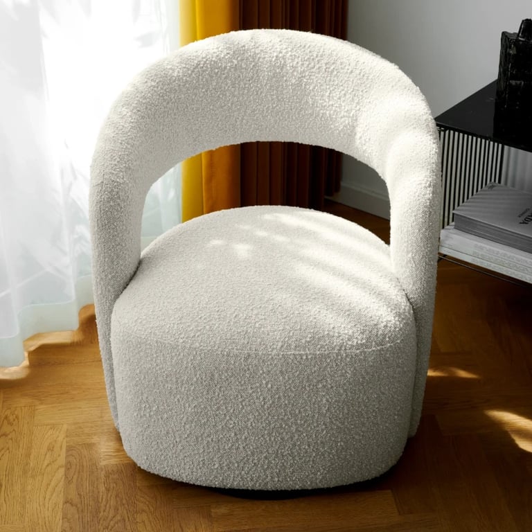 Picture of Patchie Patchwork Accent Chair – Soft Upholstery with Natural Wood Base