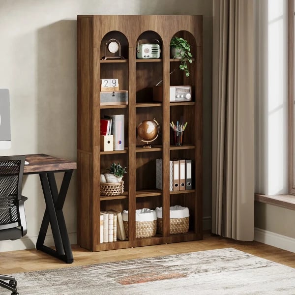 Archez – Decorative Natural Wood Bookcase with Arched Design
