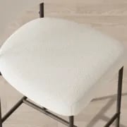 Vellor Upholstered Counter Stool – Black Frame