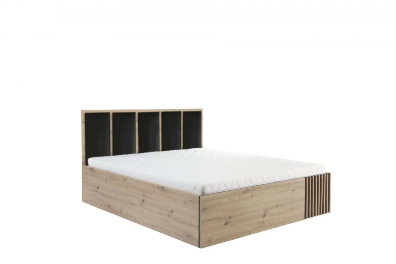 صورة طقم غرفة النوم لينيا من الخشب الطبيعي – بتفاصيل شرائح خشبية