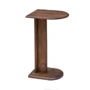 Bobby Natural Wood Side Table – Minimal C-Shaped Design