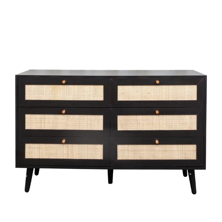 Picture of Maven – Black Rattan 6-Drawer Chest