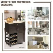 Asac Rolling Kitchen Island with Storage