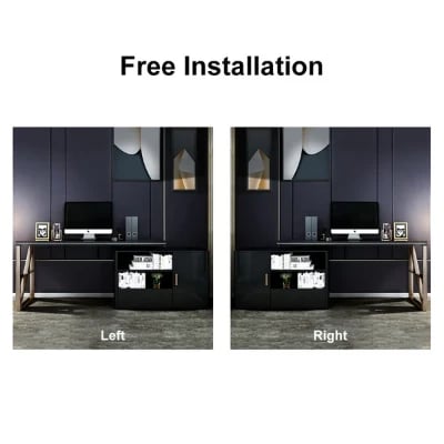 Picture of Verso – L-Shaped Natural Wood Computer Desk with Side Cabinet